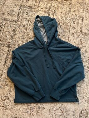 Old Navy Solid Teal Hooded Sweatshirt